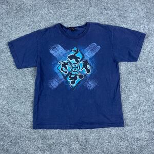 Martial Arts T-Shirt Boys Size 14/16 Navy Blue Karate Graphic Asian Symbol Tee